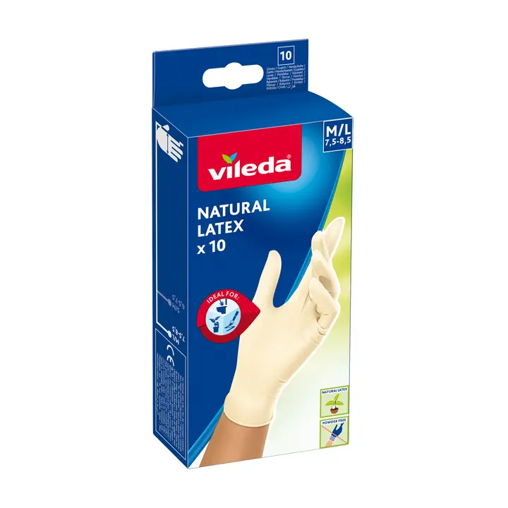 Vileda Natural Latex 10 kertakäyttökäsine koko M/L
