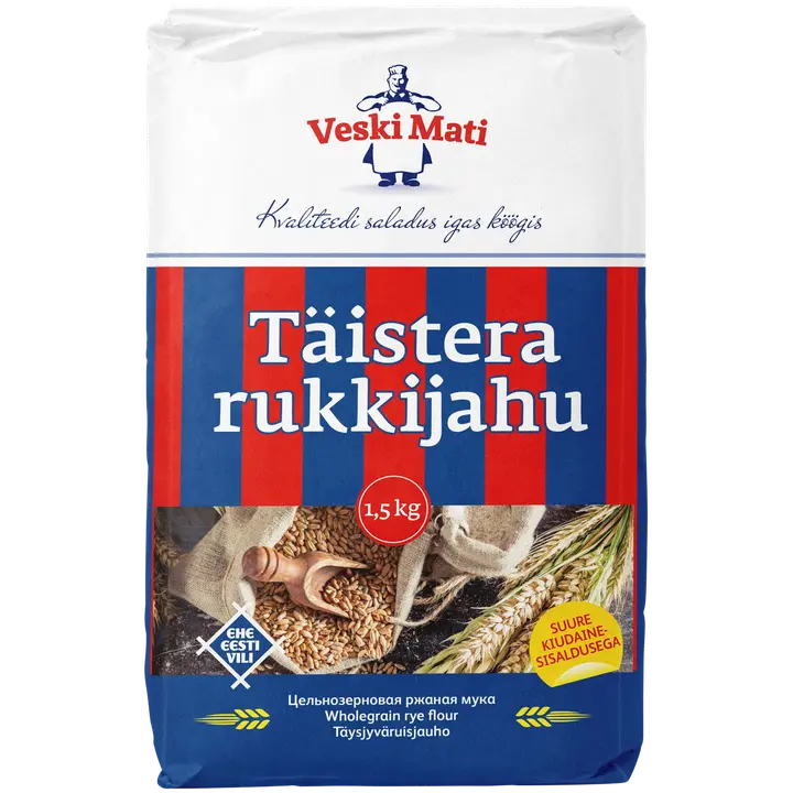 Veski Mati täistera rukkijahu 1,5 kg
