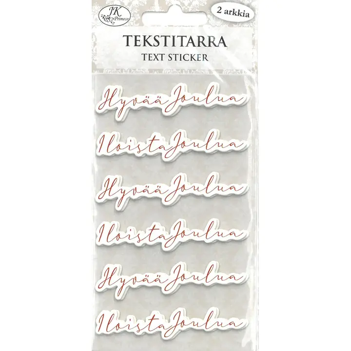 J.K. Primeco tekstitarra Jouluteksti punainen 2ark