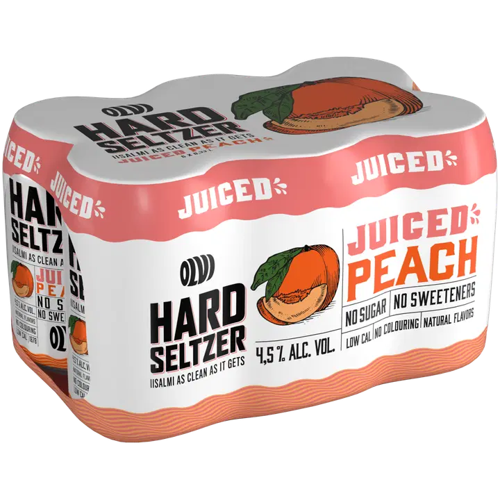 6xOLVI Hard Seltzer Juiced Peach 4,5 % 0,33 l tlk