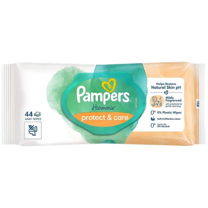 Pampers Harmonie protect & care 44kpl puhdistuspyyhe