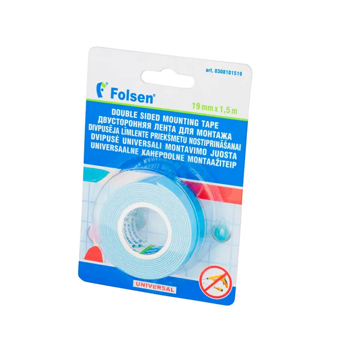 Kahepoolne teip Folsen 19mmx1,5mx1,1mm sinine