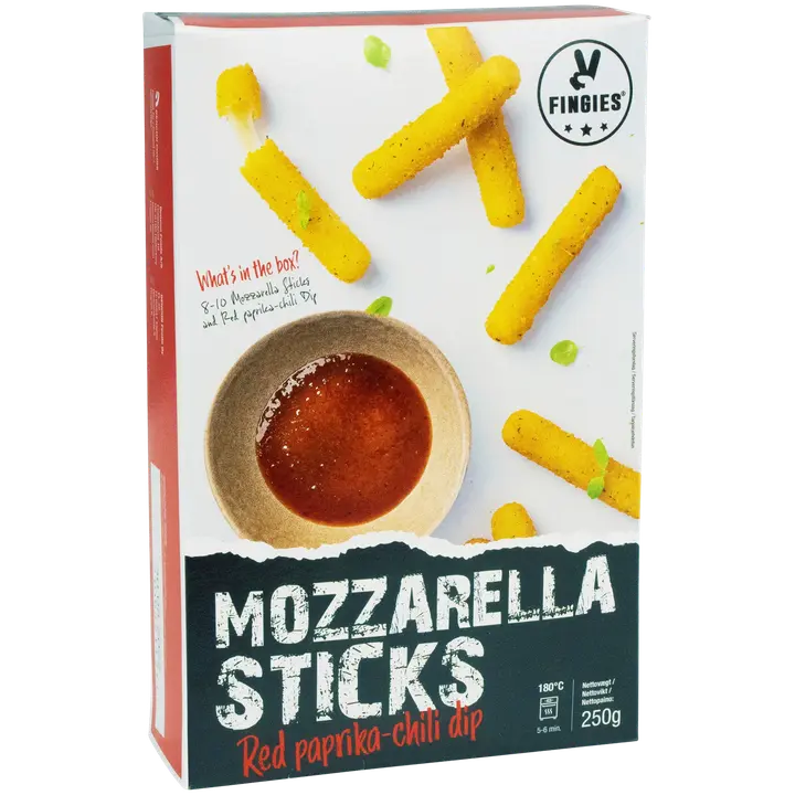 World Of Fingerfood Fingies Mozzarella sticks ja dippi 250g espaistettu