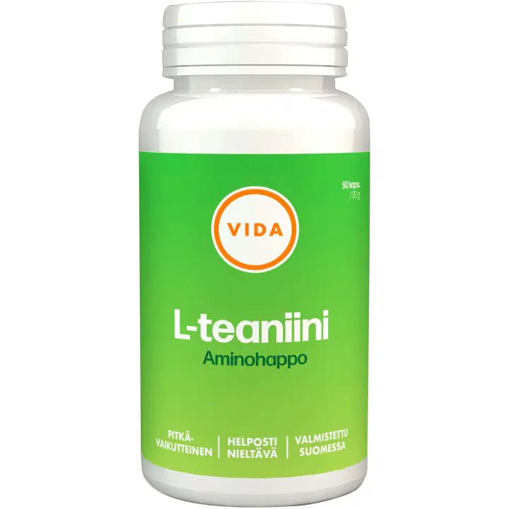 Vida ravintolisävalmiste L-teaniini pitkävaikutteinen 90 kapselia/ 30 g