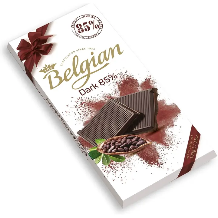 Belgian tume šokolaad 85% 100g