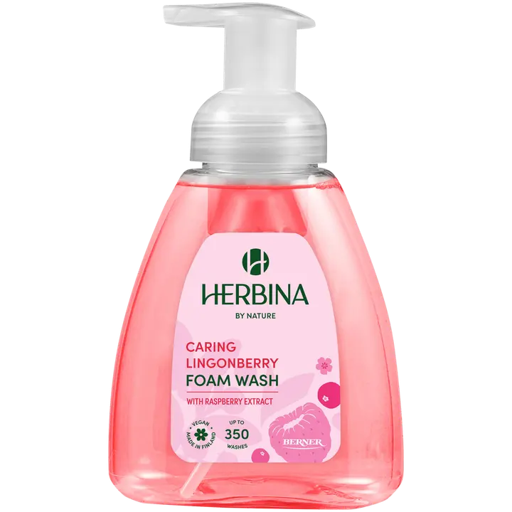 Herbina 300ml vaahtosaippua Caring Lingonberry