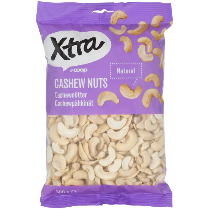 Xtra cashewpähkinät natural 500 g