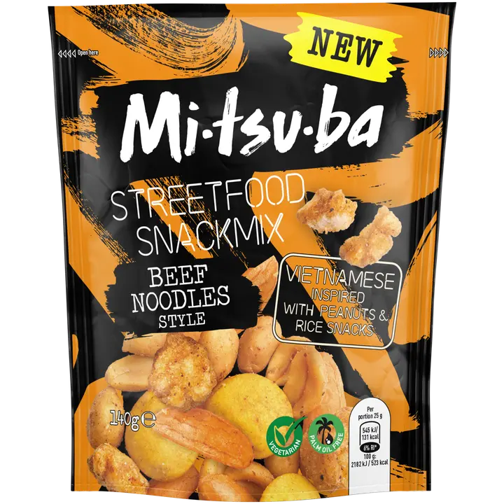 Mitsuba Streetfood Beef Noodles Pähkinäsekoitus 140g