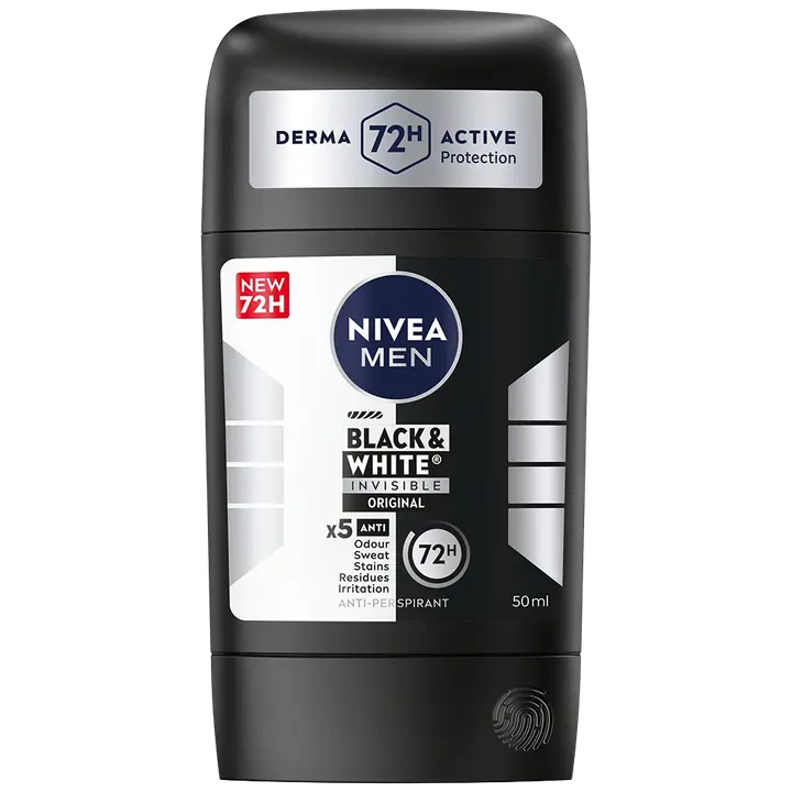 NIVEA MEN 50ml Black & White Invisible Original Deo Stick -antiperspirantti