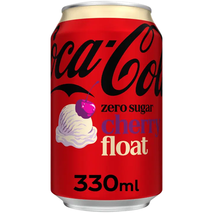 Coca-Cola Zero Cherry Float sokeriton virvoitusjuoma 330ml.