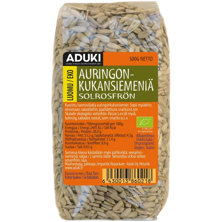 Aduki Luomu Auringonkukansiemen 500g
