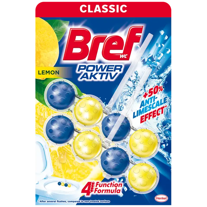 WC-seep Bref Power Aktiv Lemon 2x50g