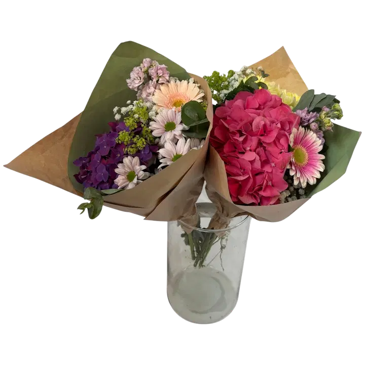 Kimppu Hortensia, lajitelma, monivärinen sekakimppu, 8 oksaa, 40cm
