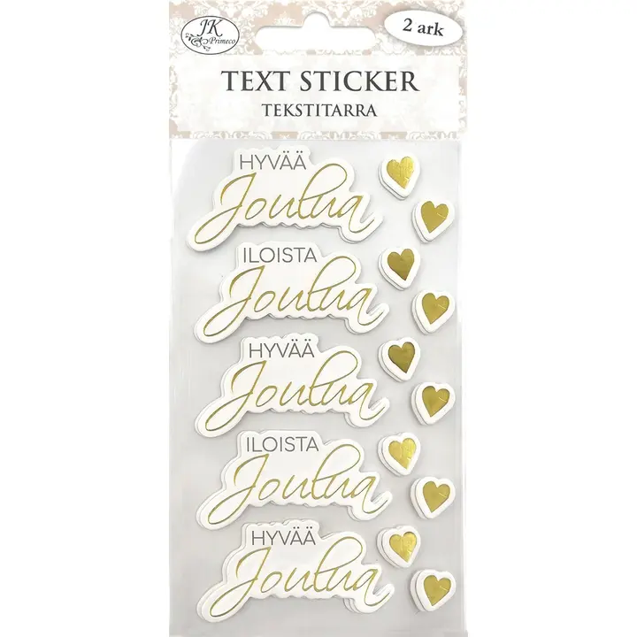 J.K. Primeco tekstitarra Jouluteksti kultafolio 2ark