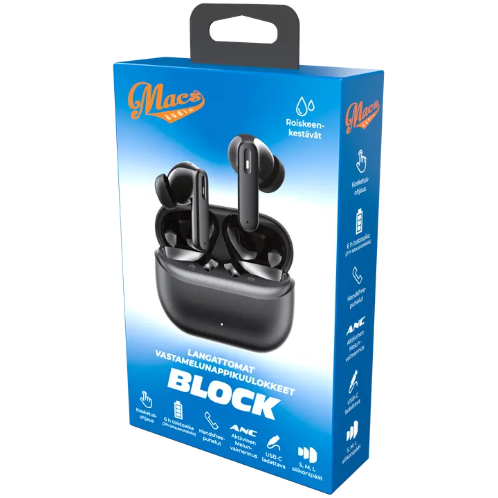 Nööpkõrvaklapid Macs Block must