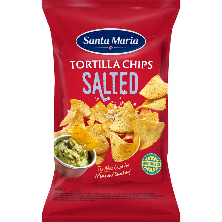 Santa Maria Tortilla Chips Salted suolatut maissilastut 185 g