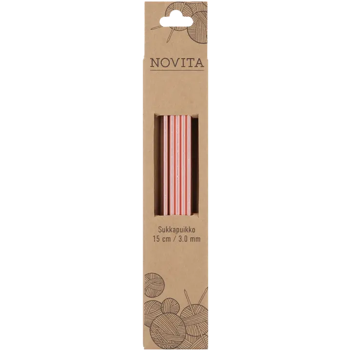 Novita Sukkapuikot 15cm - 3 mm v.punainen