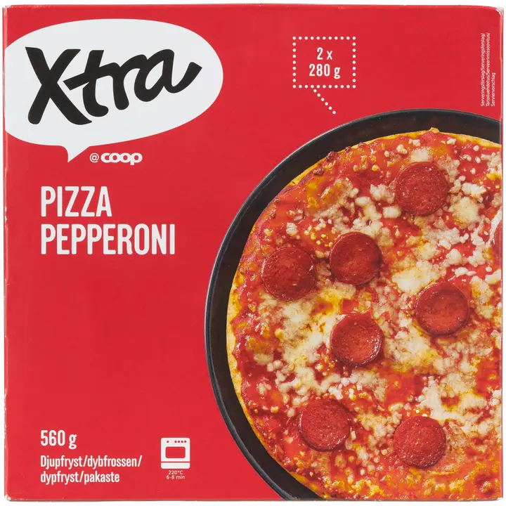 Xtra pepperonipizza 2 kpl 560 g pakaste