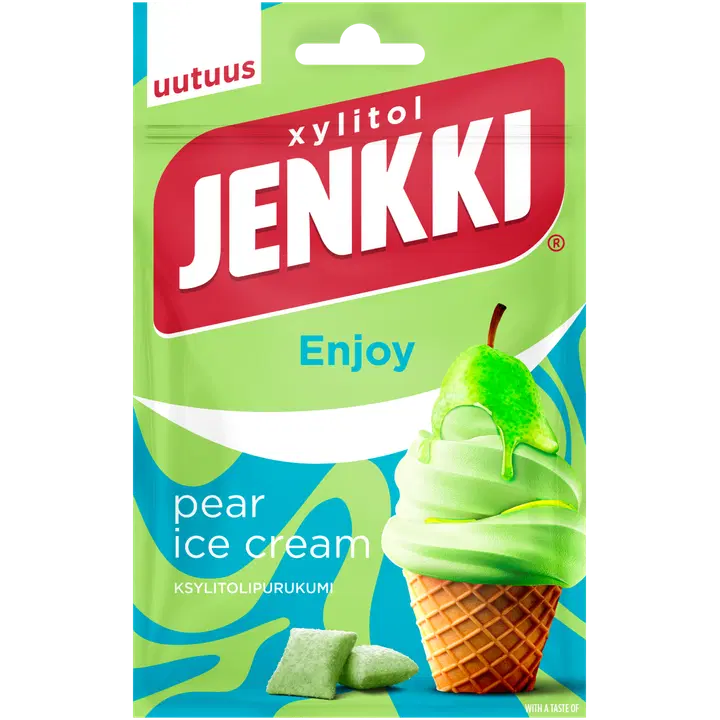 Jenkki Enjoy Pear ice cream ksylitolipurukumi 35g