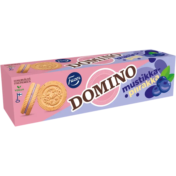 Fazer Domino Mustikkapiirakka täytekeksi 175g