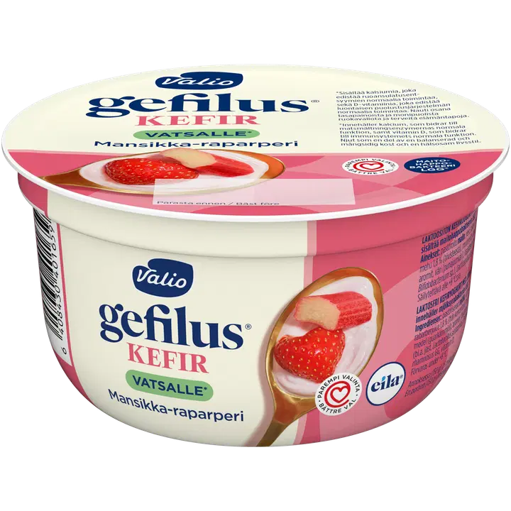 Valio Gefilus® Kefir jordgubb-rabarber laktosfri 150 g