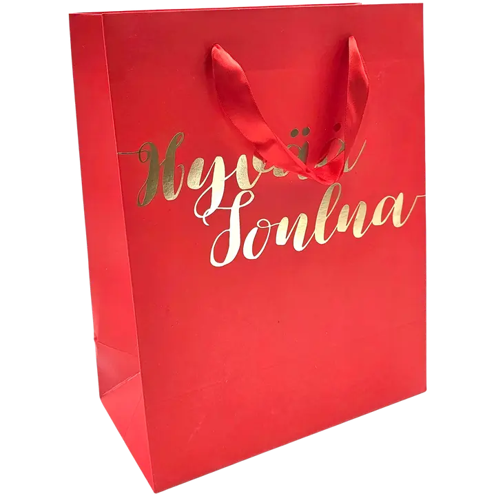 J.K. Primeco lahjakassi M Hyvää joulua kultafolio punainen