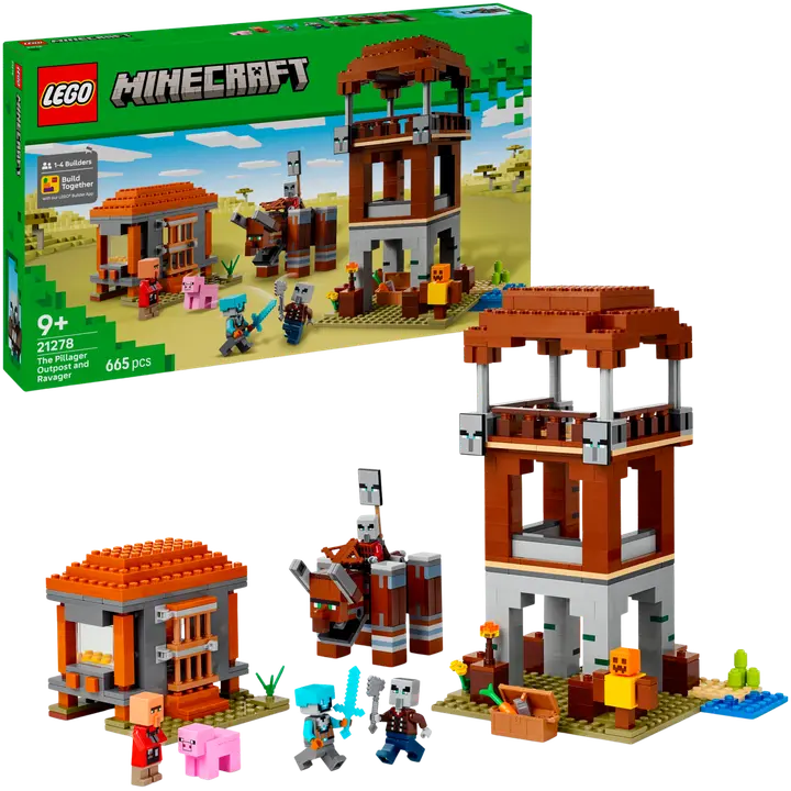 LEGO® Minecraft 21278 Ryöstelijöiden etuvartioasema ja Tuhokylvyri