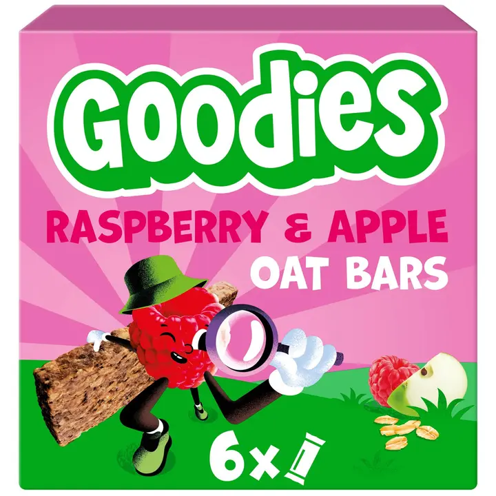 Goodies Oat Bars Raspberry & Apple täysjyväkaurapatukka 6 pack 138g (6x23g)