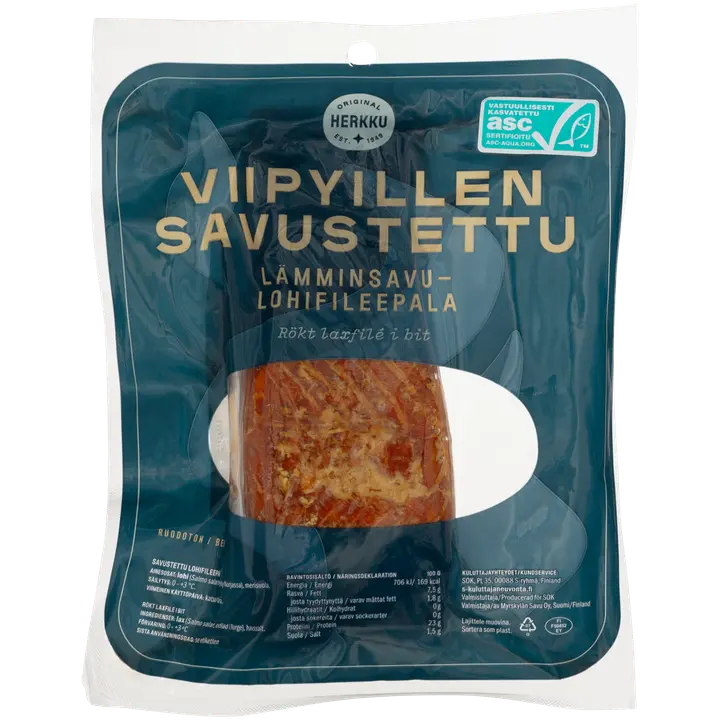 Herkku Viipyillen lämminsavustettu lohifileepala 200 g