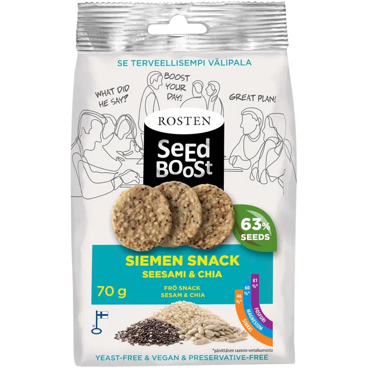 Rosten Seedboost Seesami & Chia siemen snack 70 g