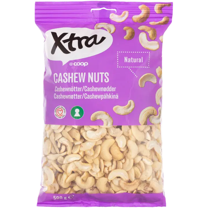 Xtra cashew pähkinät natural 500 g
