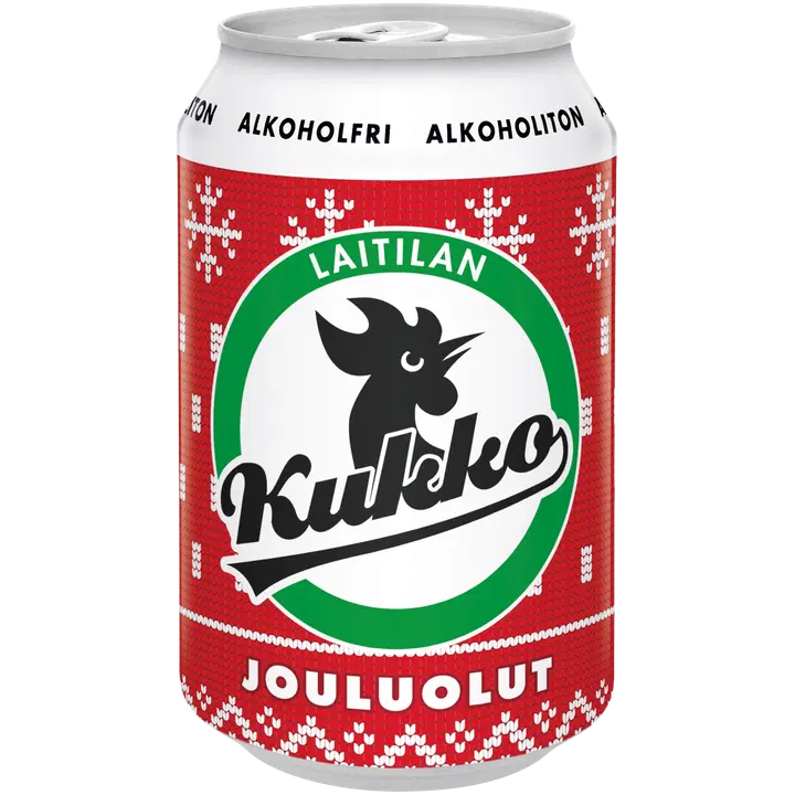 Laitilan Kukko Joulu Alkoholiton 0,33L olut tölkki