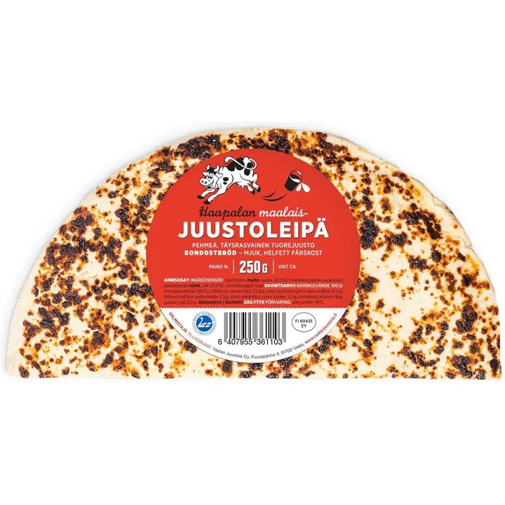Haapala 250g juustoleipä, 1.luokkainen, pehmeä, täysrasvainen, kypsyttämätön tuorejuusto