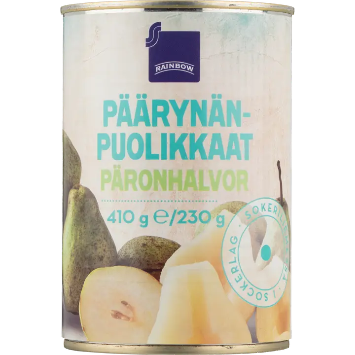 Rainbow päärynänpuolikkaat sokeriliemessä 410/230g