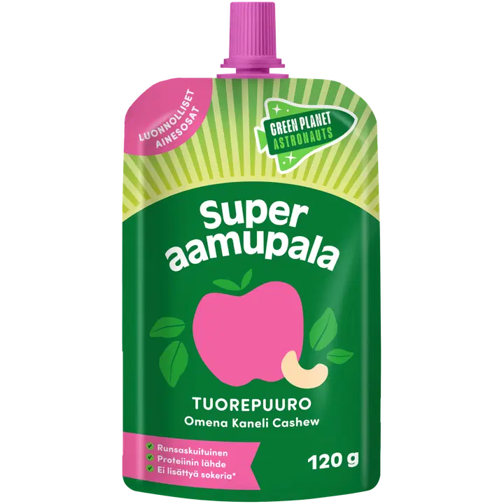 Green Planet Astronauts Super Aamupala Tuorepuuro Omena Kaneli Cashew 120g