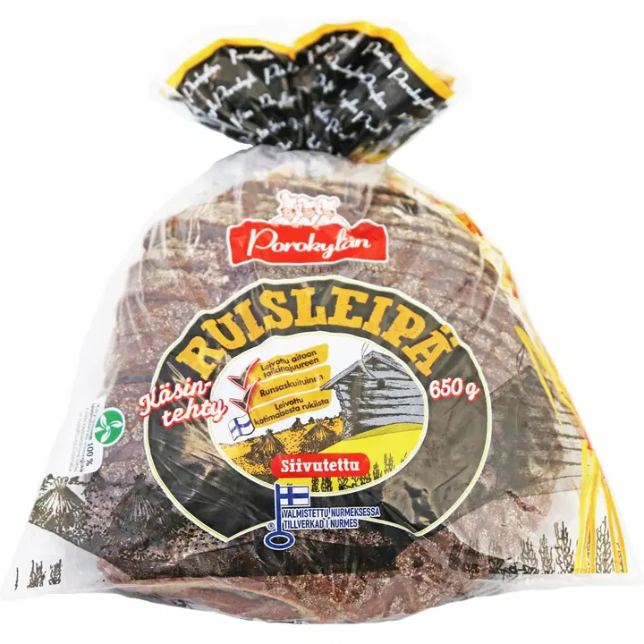 Porokylän Ruisleipä 650g siivutettu