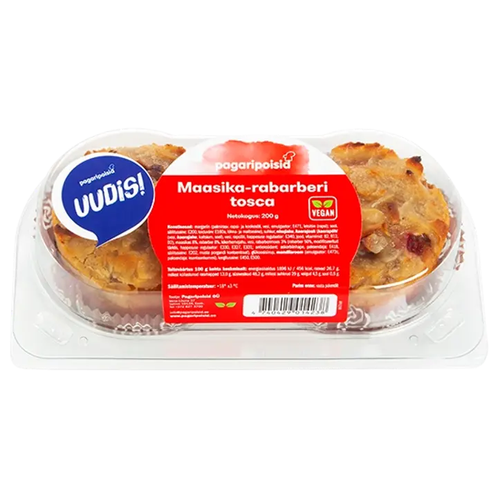 Pagaripoisid Maasika-Rabarberi Tosca, Vegan 200 G