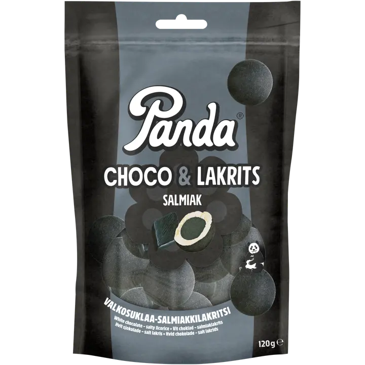 Panda Choco Lakrits salmiakki suklaa lakritsi 120g