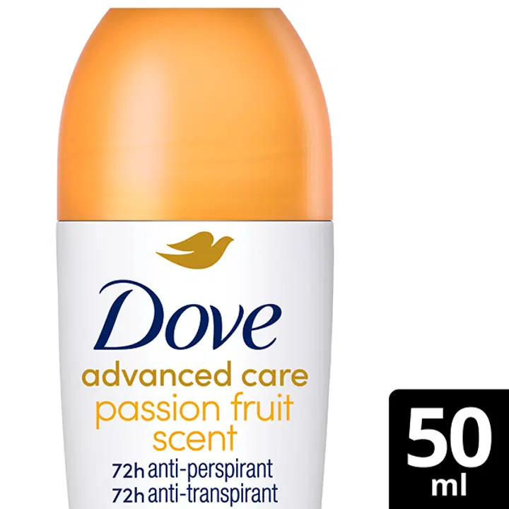 Dove 72h Advanced Care Passion Fruit Antiperspirantti Deodorantti Roll-on mukana kosteusvoide 50 ml