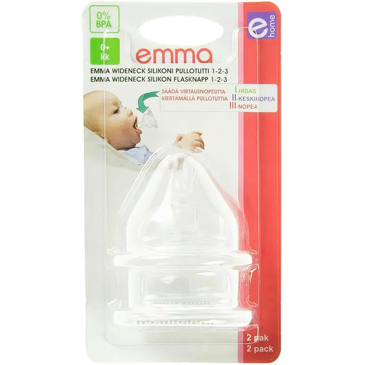 Emma 2kpl/pkt silikoni pullotutti säädettävä 0+kk