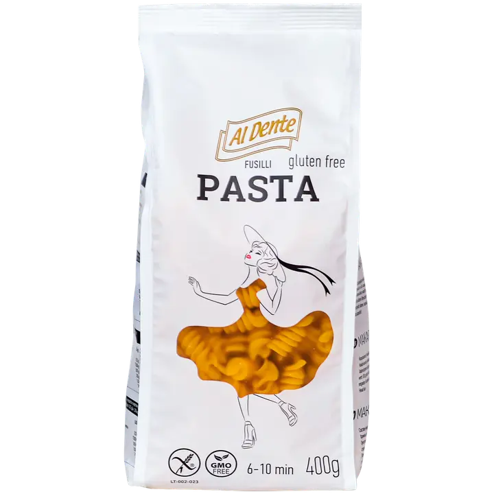 Al dente fusilli pasta 400g gluteenivaba