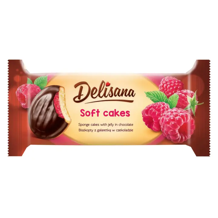 Delisana Soft Cakes pehmeä leivoskeksi vadelma 135g
