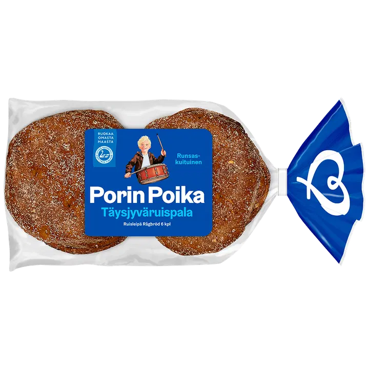 Porin Leipä Porin Poika Täysjyväruispala 6kpl/300g