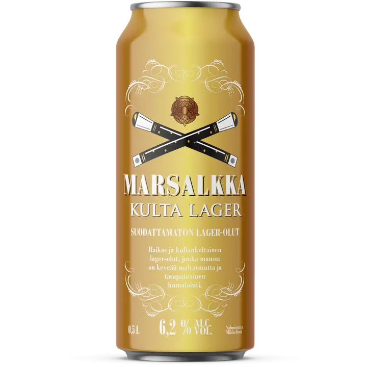Marsalkka Kulta Lager 6,2% olut 0,5l tölkki