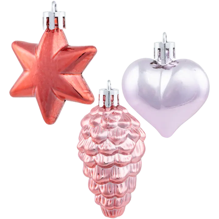 Kuusenkoristelajitelma pinkki 12 kpl