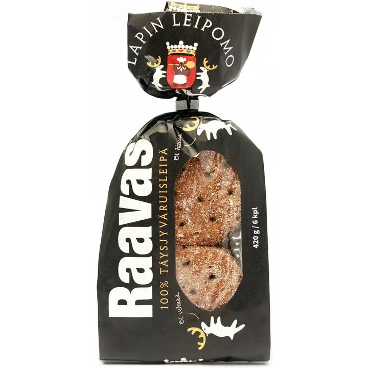 Lapin Leipomo Raavas 100% täysjyväruisleipä 6kpl/420g
