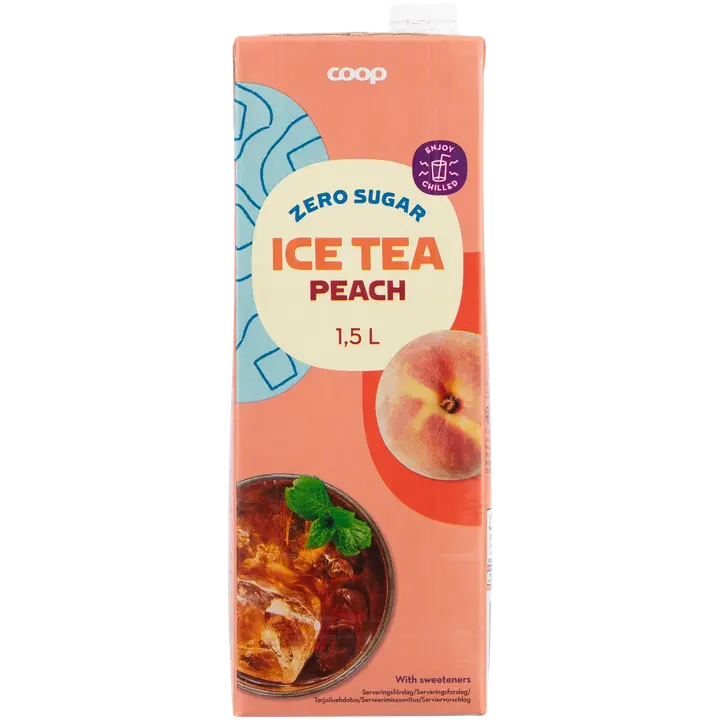 Coop jäätee persikka sokeriton 1,5 l