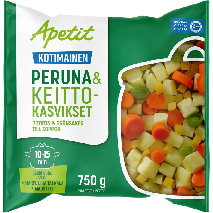 Apetit Kotimainen Peruna & keittokasvikset pakaste 750g