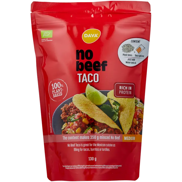 DAVA No Beef Taco luomu kasviproteiinimuru 130g
