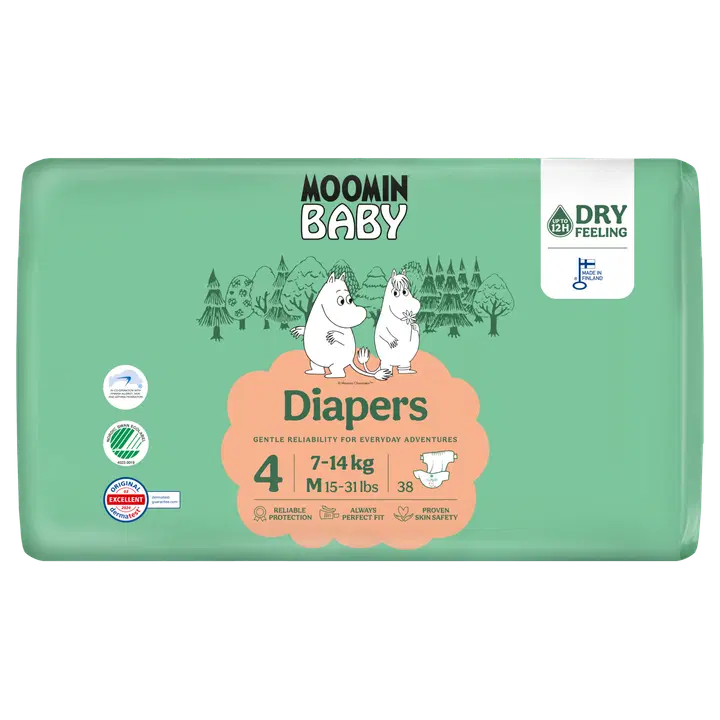 Moomin Baby teipmähkmed S4, 7-14 kg, 38 tk